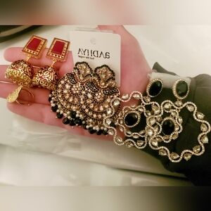 Nwot Indian/Pakistani Jewlery Lot 3 Earrings And 1 Ring Lot #1
